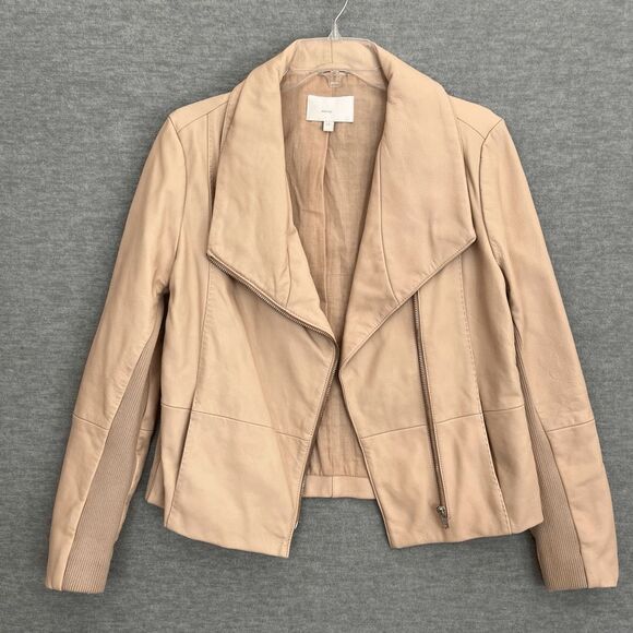 Walter Baker Leather Moto Jacket Size M Blush Nude Minimalist Luxury Minimalist - Picture 2 of 14